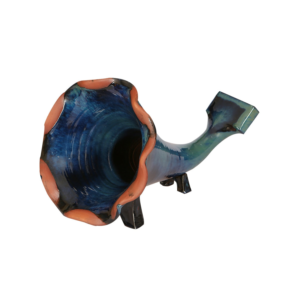 Caribbean Blue Handmade Ceramic Phone Amplifier
