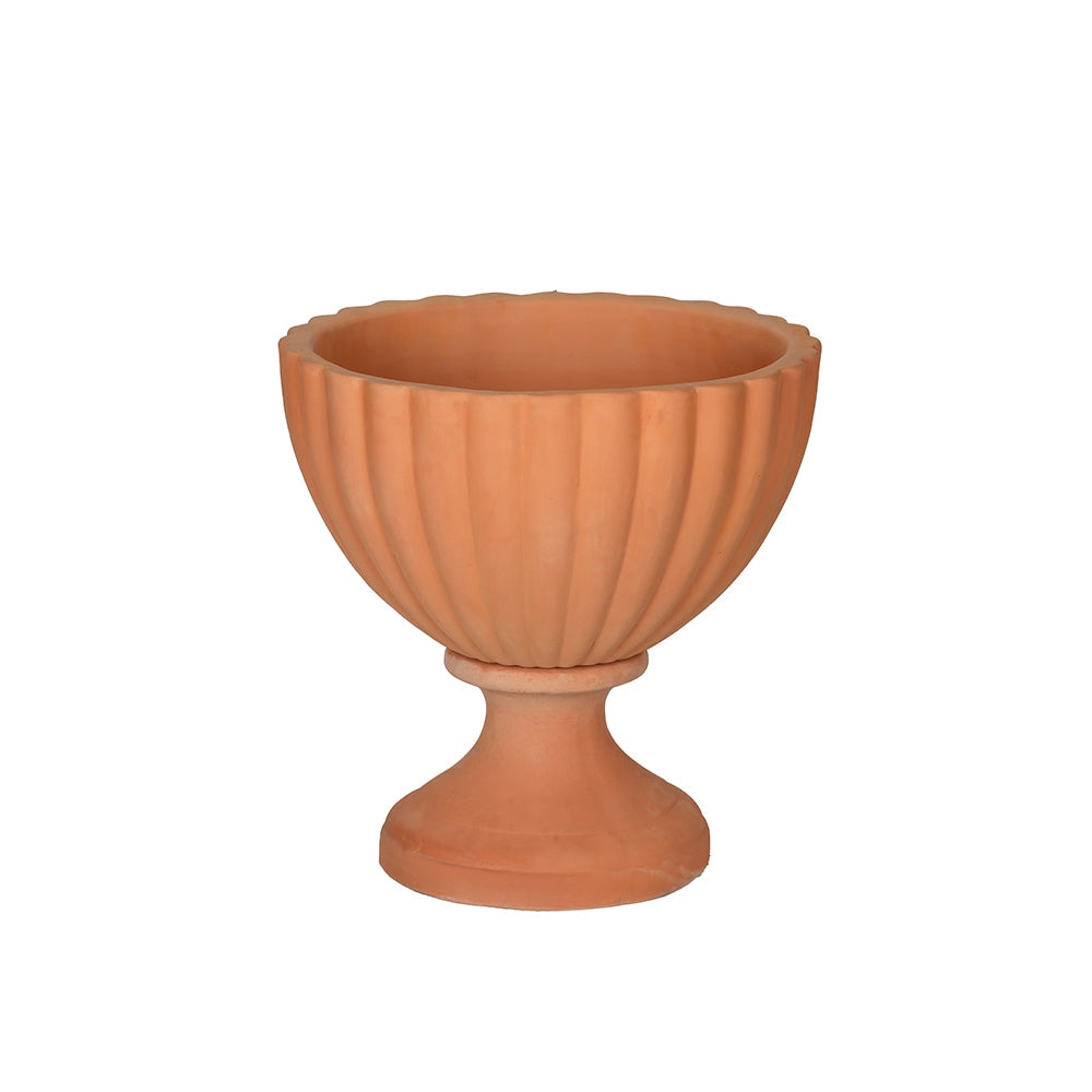 Fluted Wide Lip Decorative Terracotta Planter