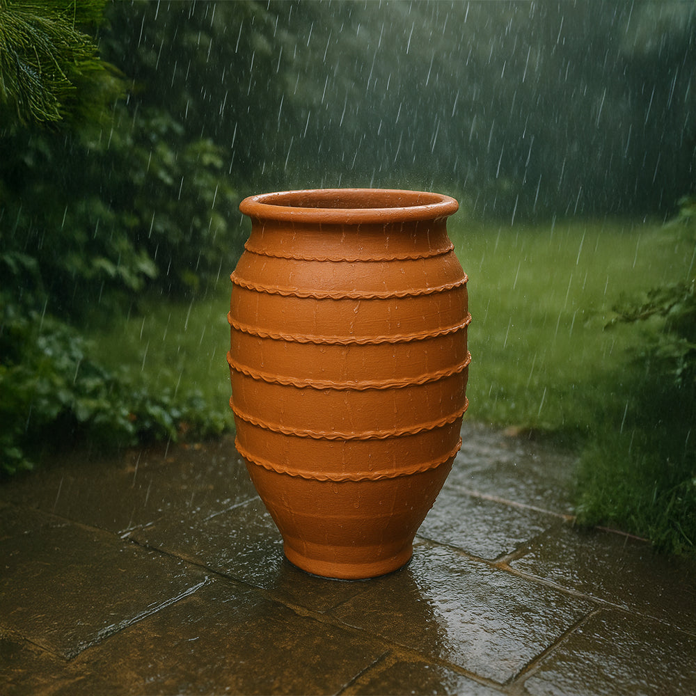 Ridged Oval Garden Style Terracotta Planter