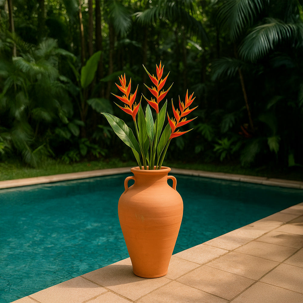 Curved Handle Garden Style Terracotta Planter