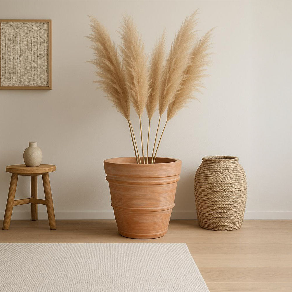 Brushed Cone Decorative Terracotta Planter