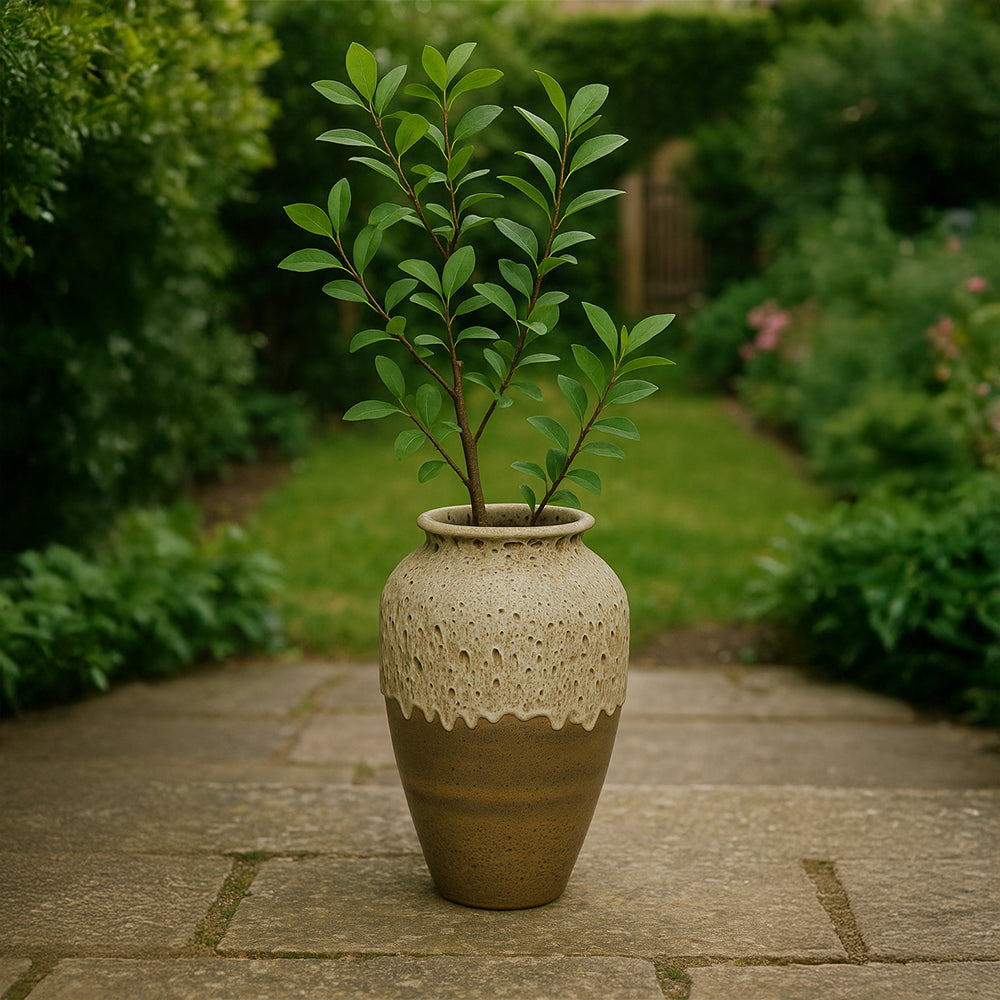 Drip Brown Decorative Ceramic Planter
