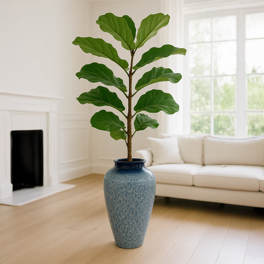 Blue Mist Textured Tall Decorative Ceramic Planter