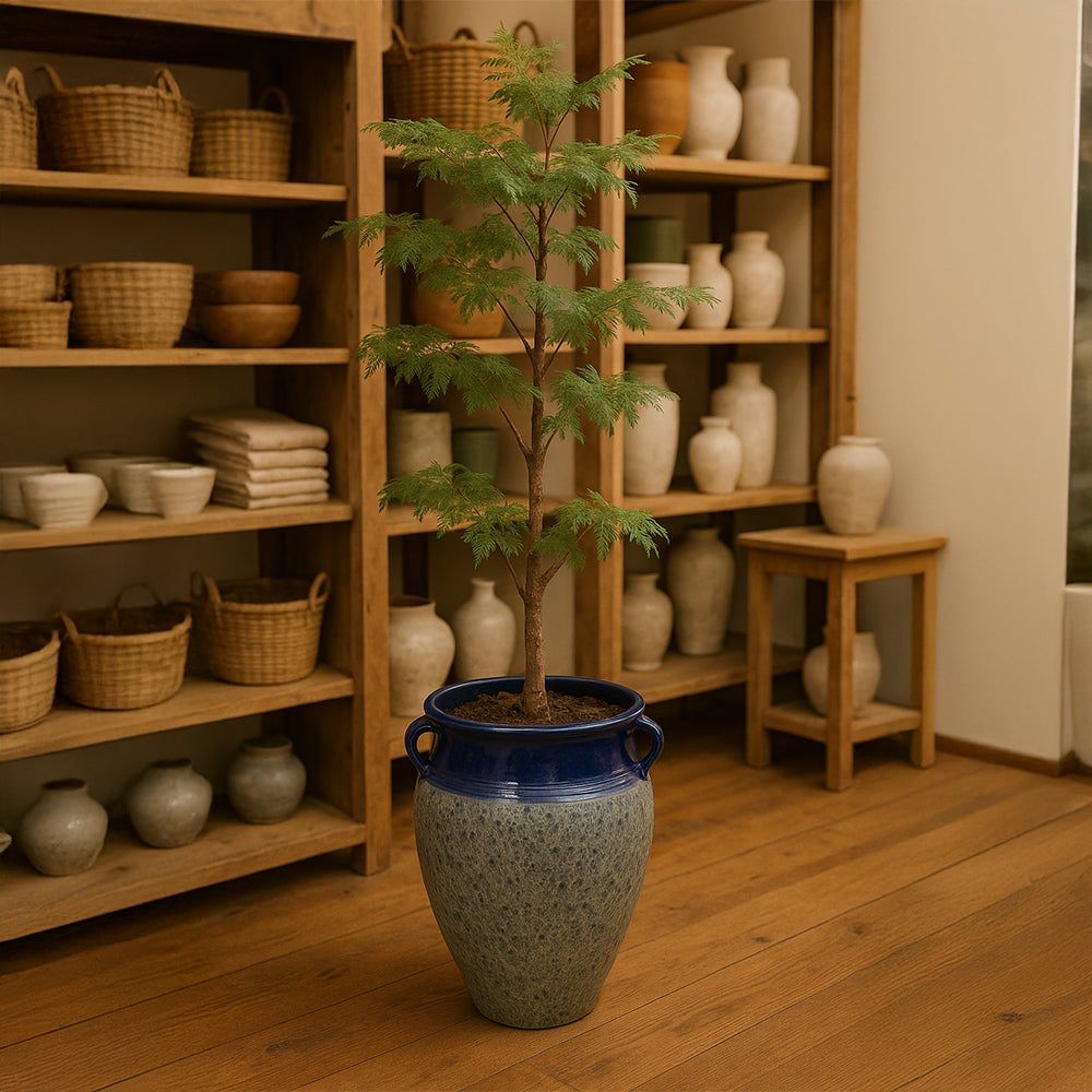 Blue Amphora Decorative Ceramic Planter
