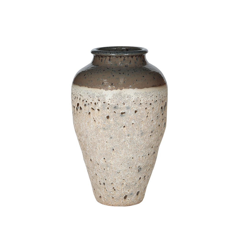 Beige Top Textured Decorative Ceramic Planter