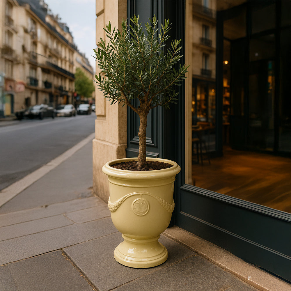 Almond Yellow Garden Style Ceramic Planter