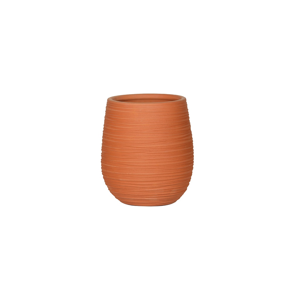 Ribbed Barrel Terracotta Decorative Planter