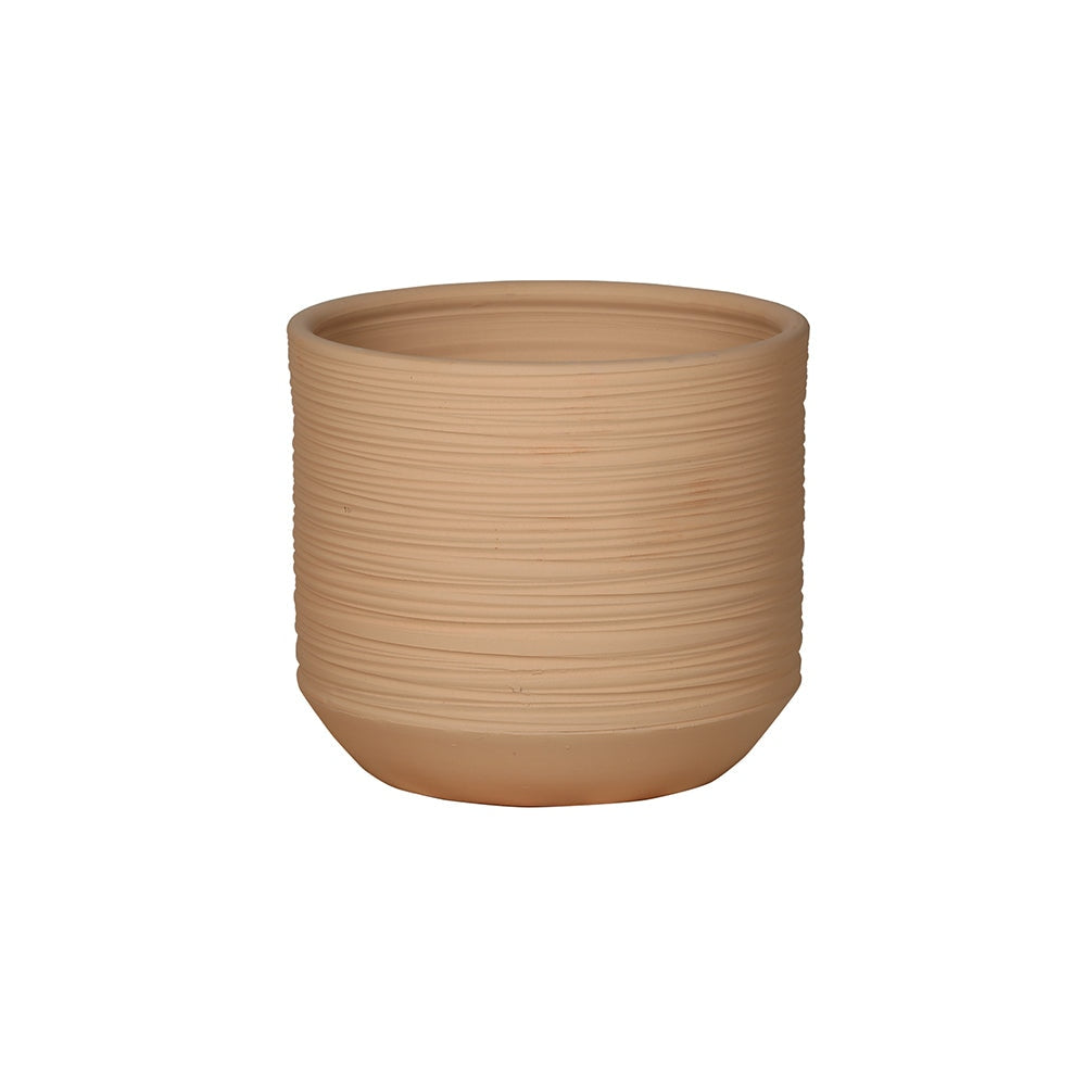 Sandstone Ribbed Low Decorative Terracotta Planter