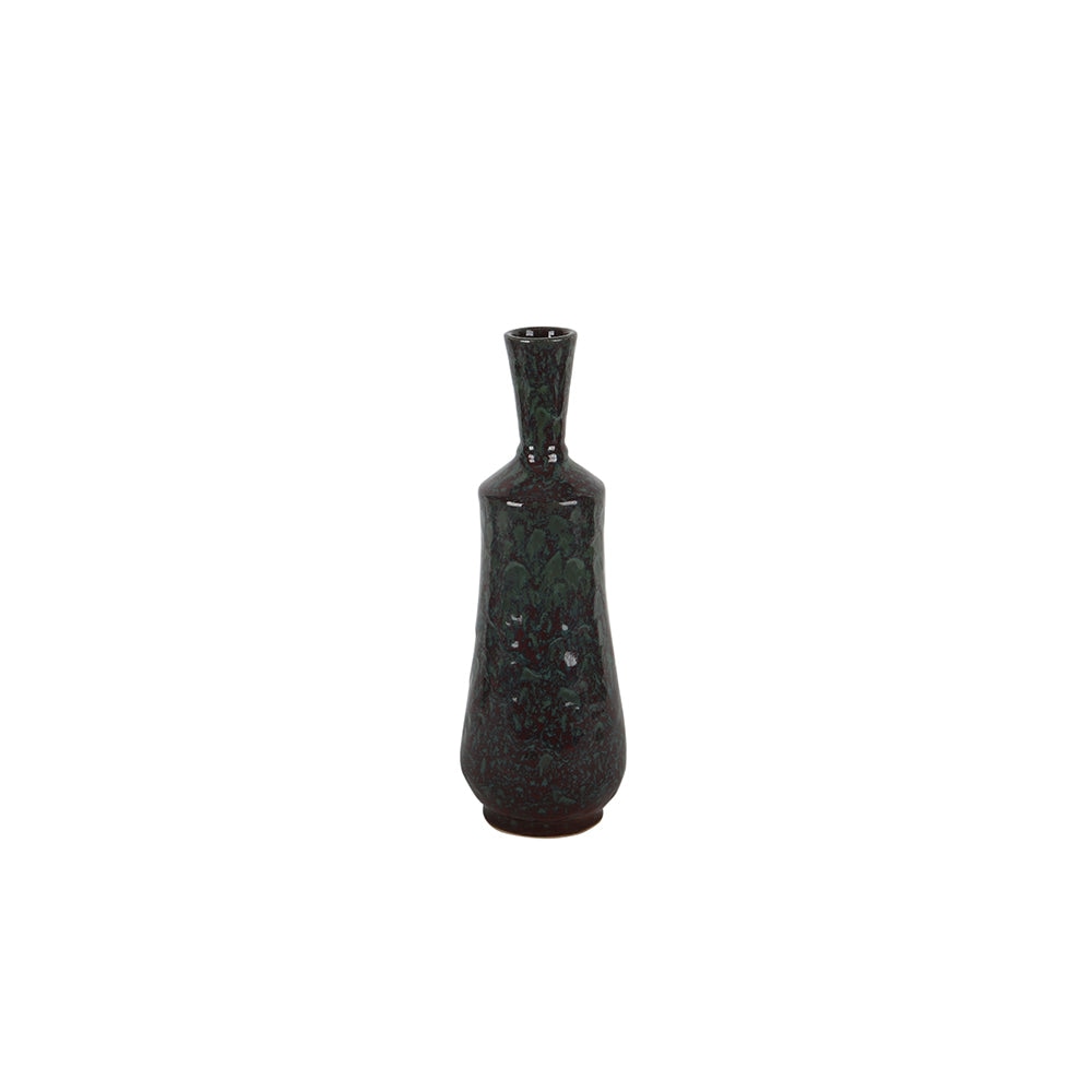 Deep Green Bottle Neck Ceramic Vase