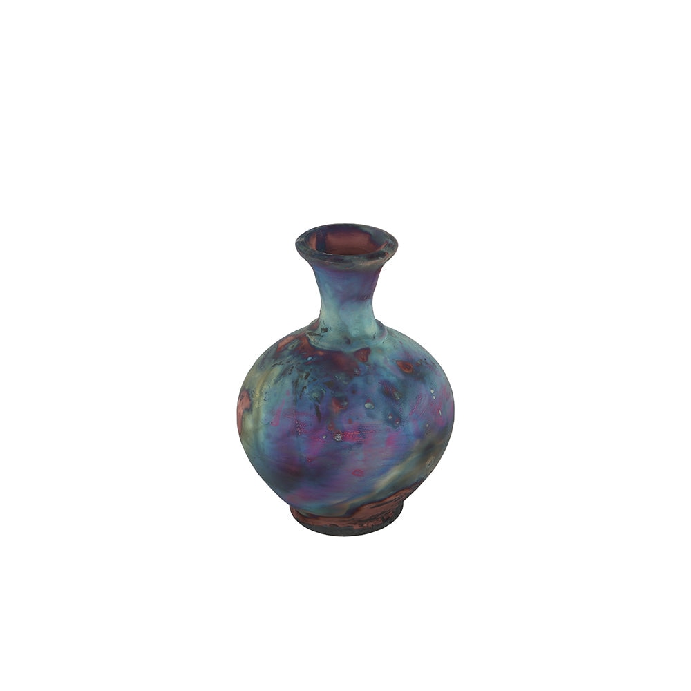 Celestia Round Raku Style Ceramic Vase
