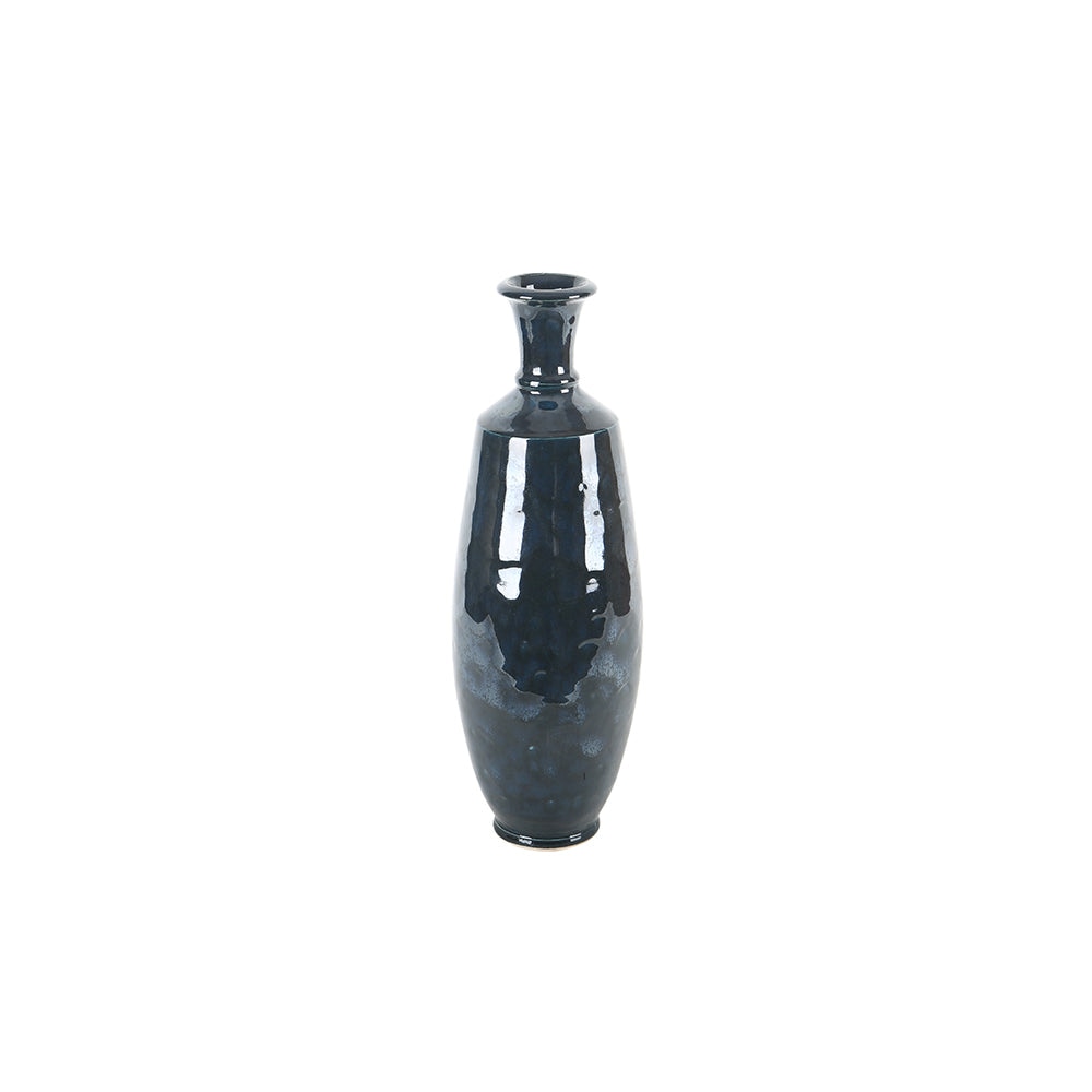 Indigo Oval Ceramic Vase
