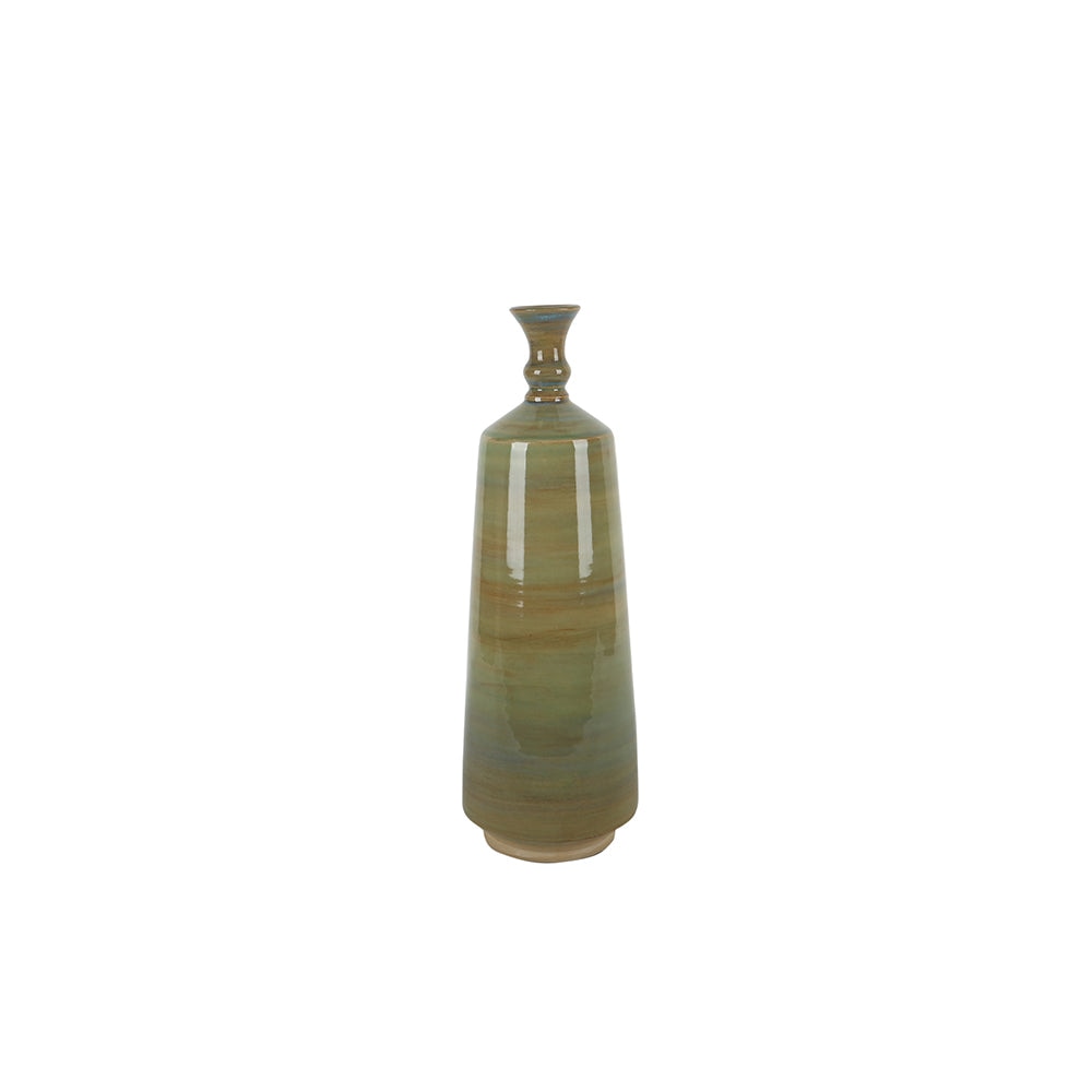 Olive Green Tapered Decorative Ceramic Vase