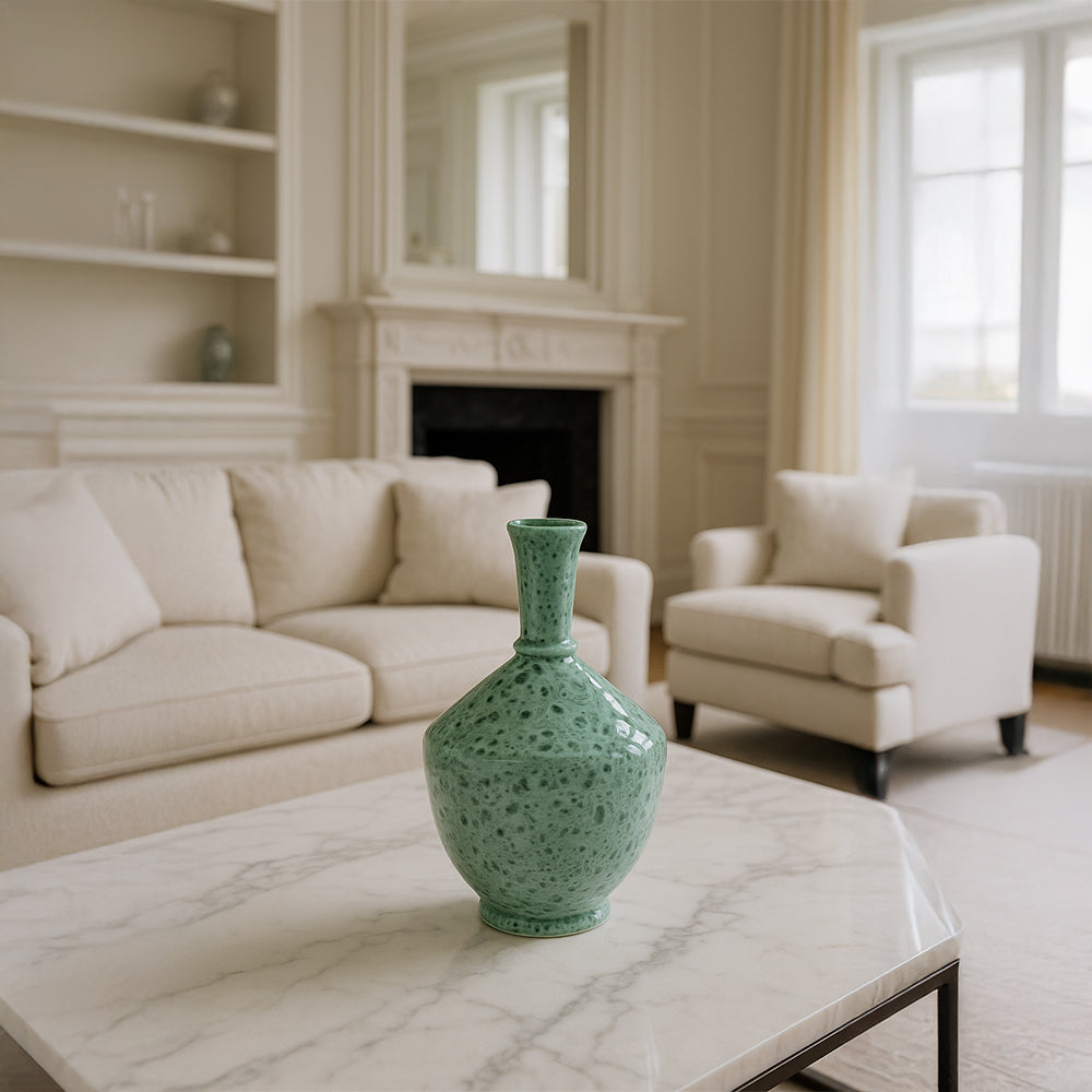 Mint Lava Narrow Neck Decorative Ceramic Vase