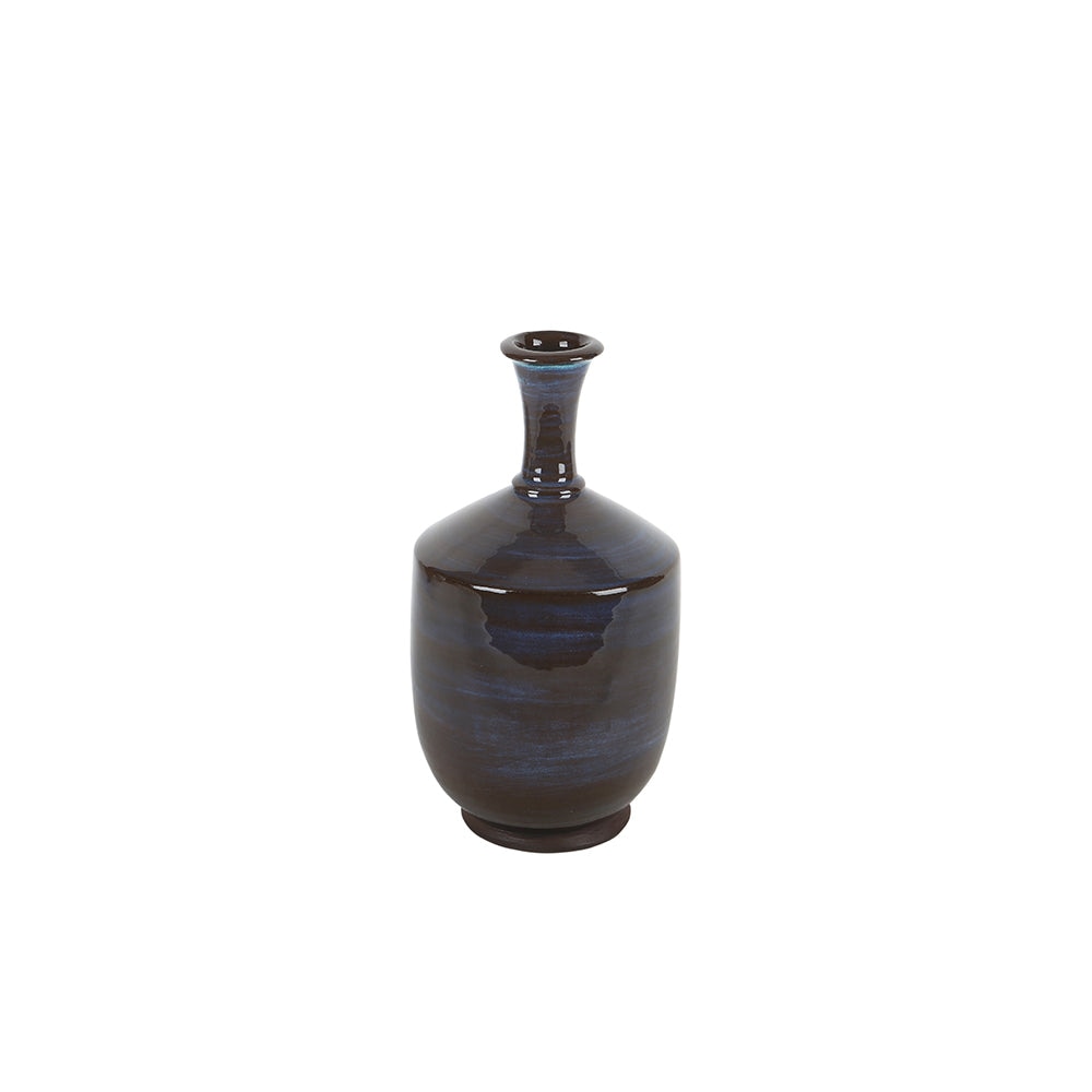 Indigo Tall Neck Decorative Ceramic Vase