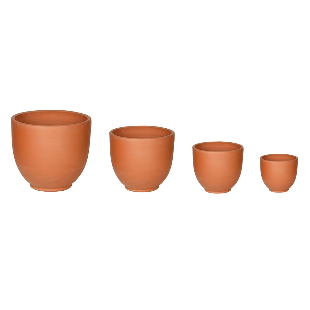 Classic Round Terracotta Flower Pot Set