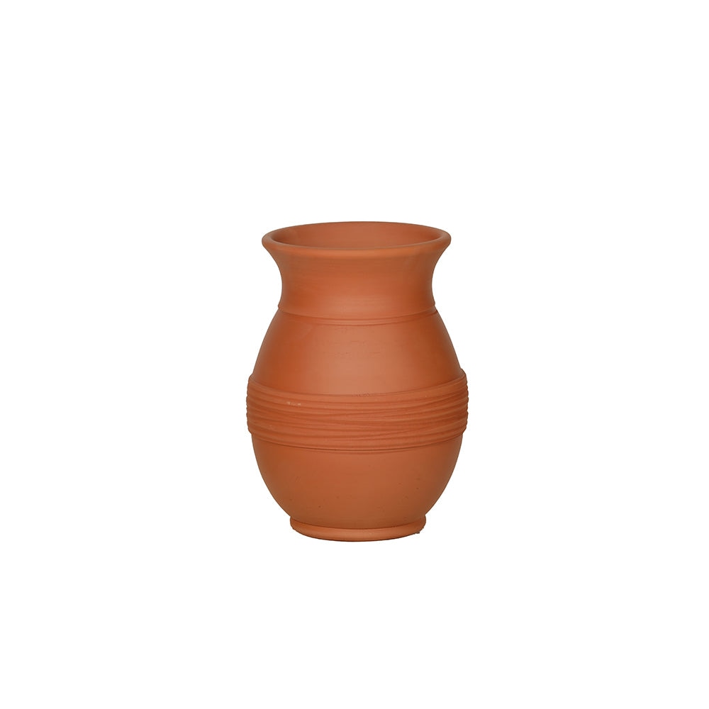 Ribbed Waist Terracotta Flower Pot