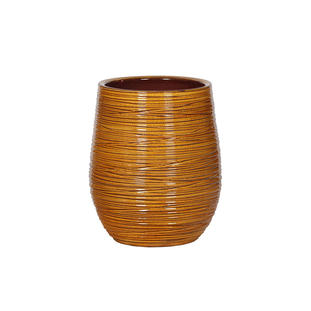 Amber Line Ceramic Flower Pot