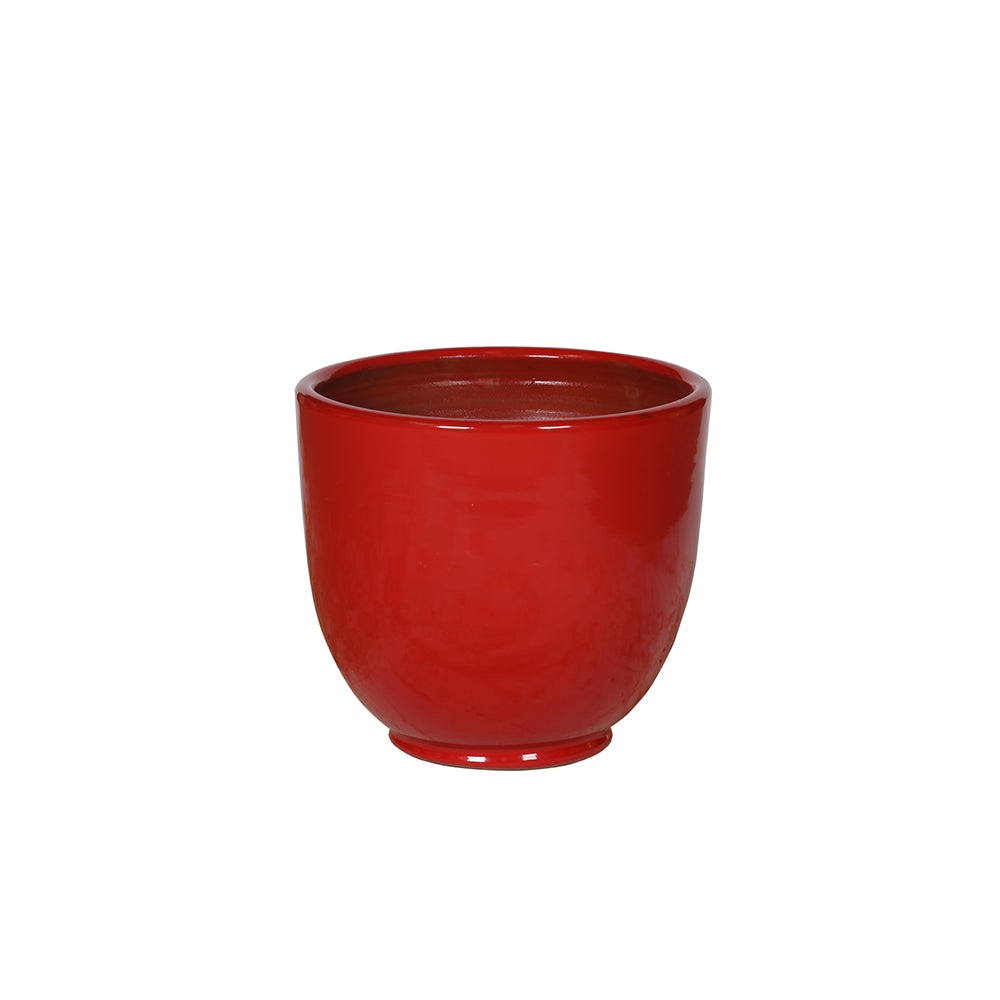 Ruby Red Ceramic Flower Pot