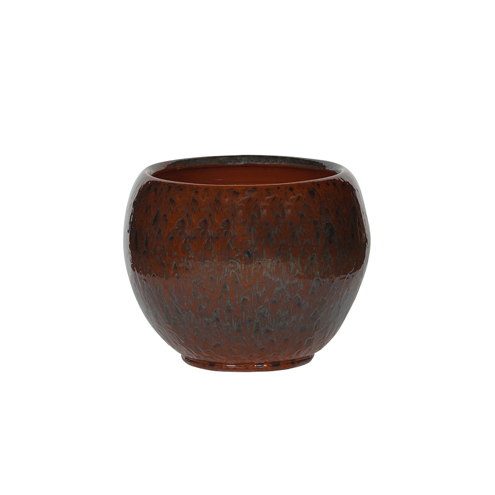 Obsidian Lava Ceramic Flower Pot