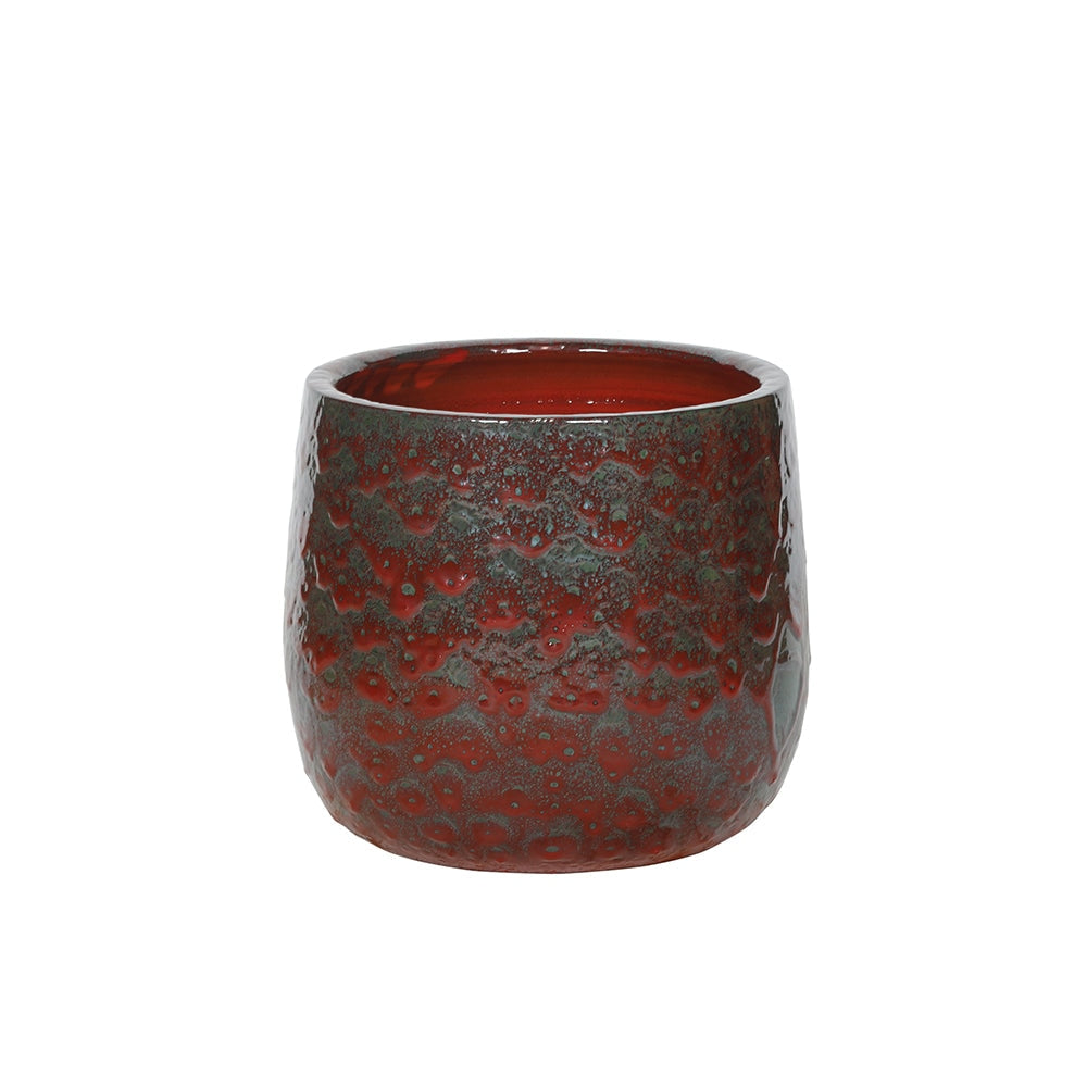 Rust Red Textured Ceramic Flower Pot