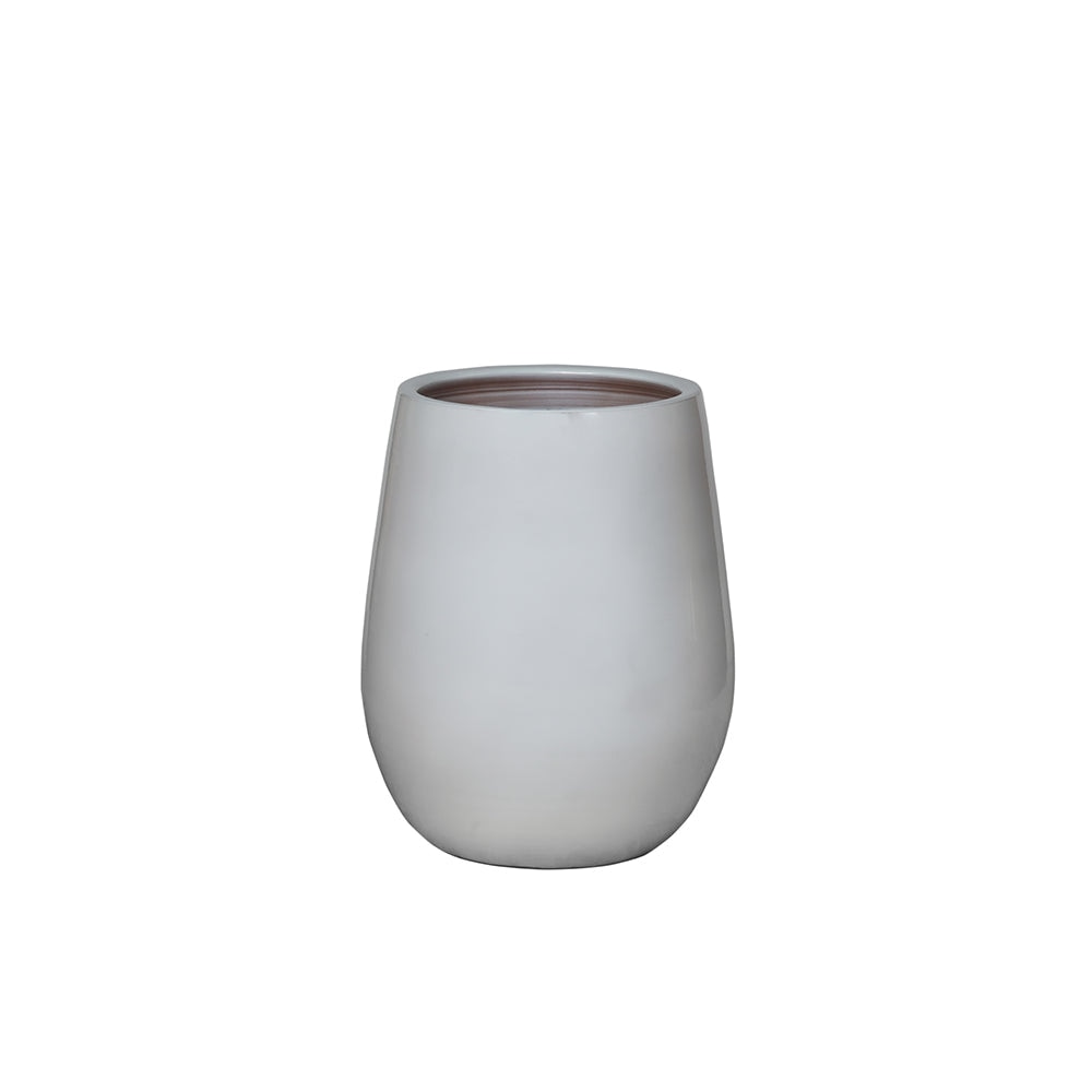 Gray Obsidian Hammered Ceramic Flower Pot
