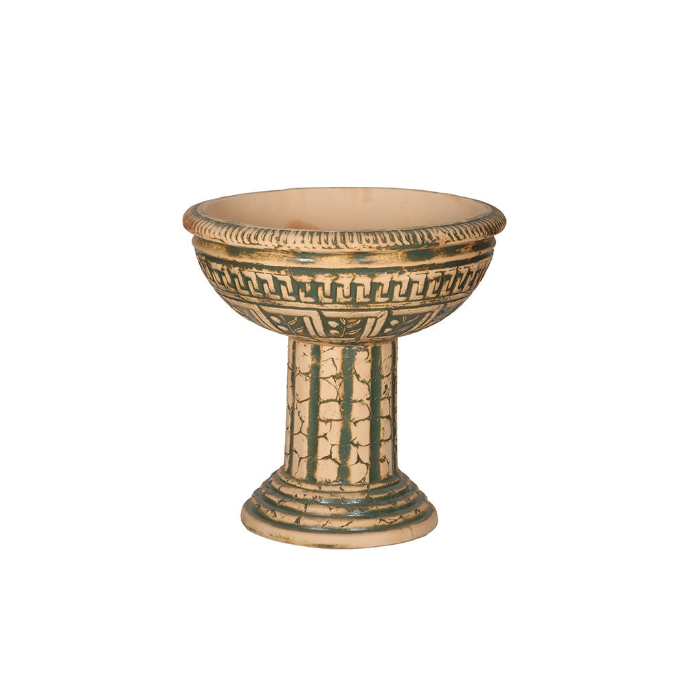 Olive Relief Pedestal Terracotta Outdoor Planter