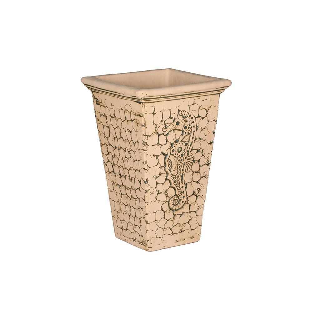 Seahorse Square Pedestal Terracotta Outdoor Planter