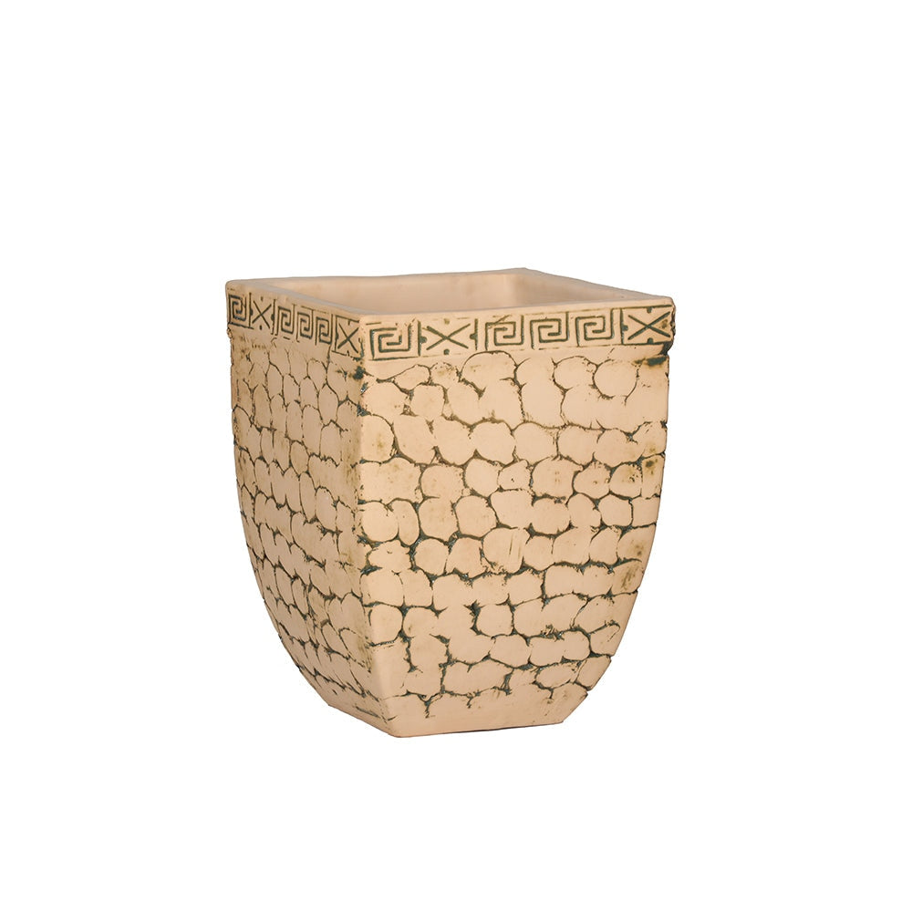 Cream Antique Stone Terracotta Outdoor Planter