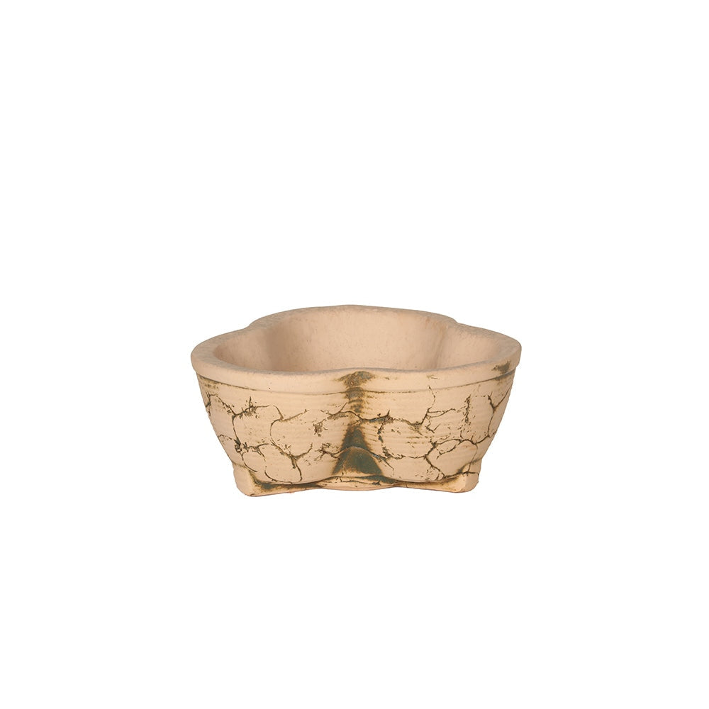 Beige Crackle Terracotta Planter Bowl